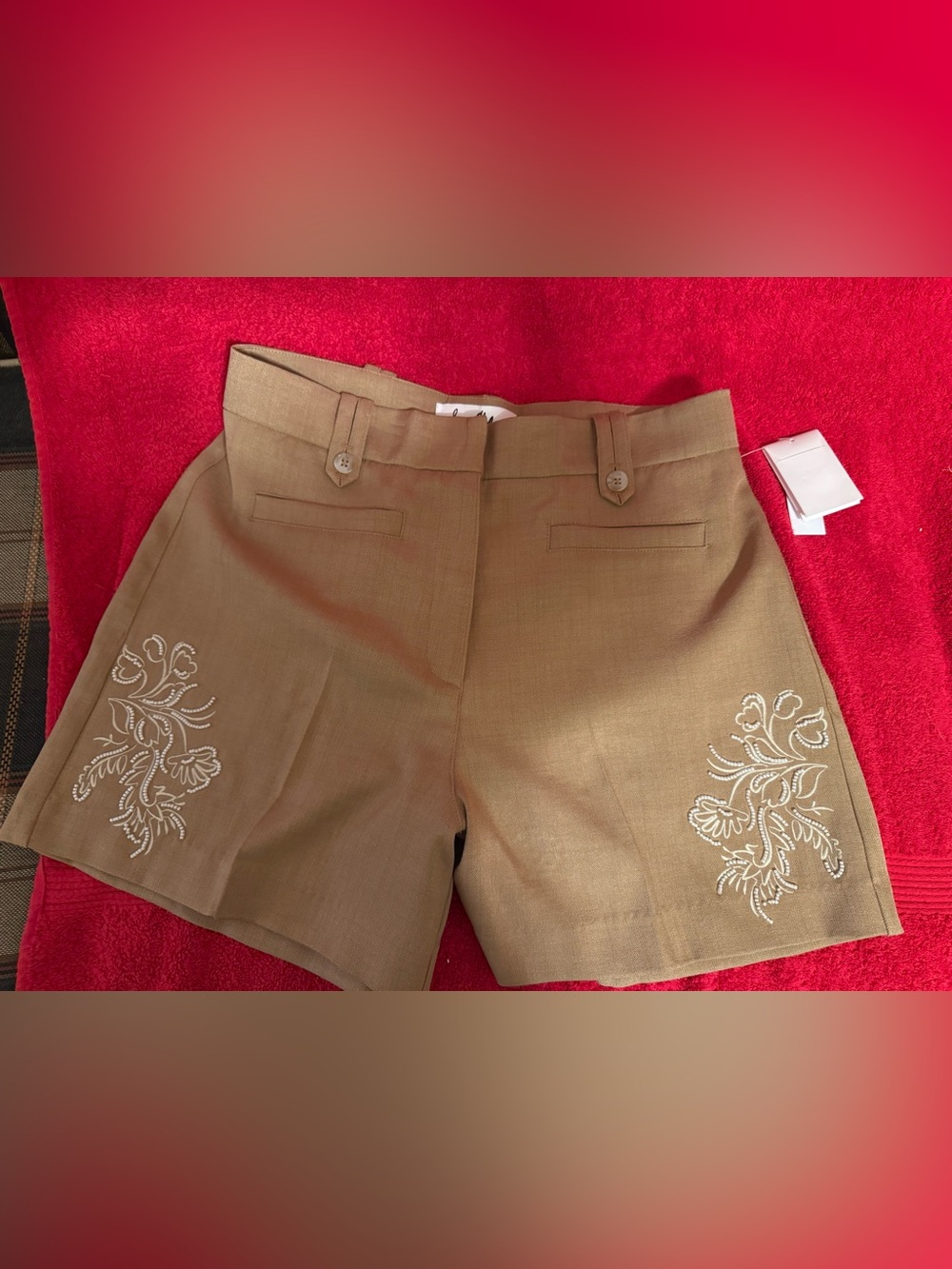 Sam lEdelman Sz 8 Tan Tailored Linen Look Shorts NWT😊😊